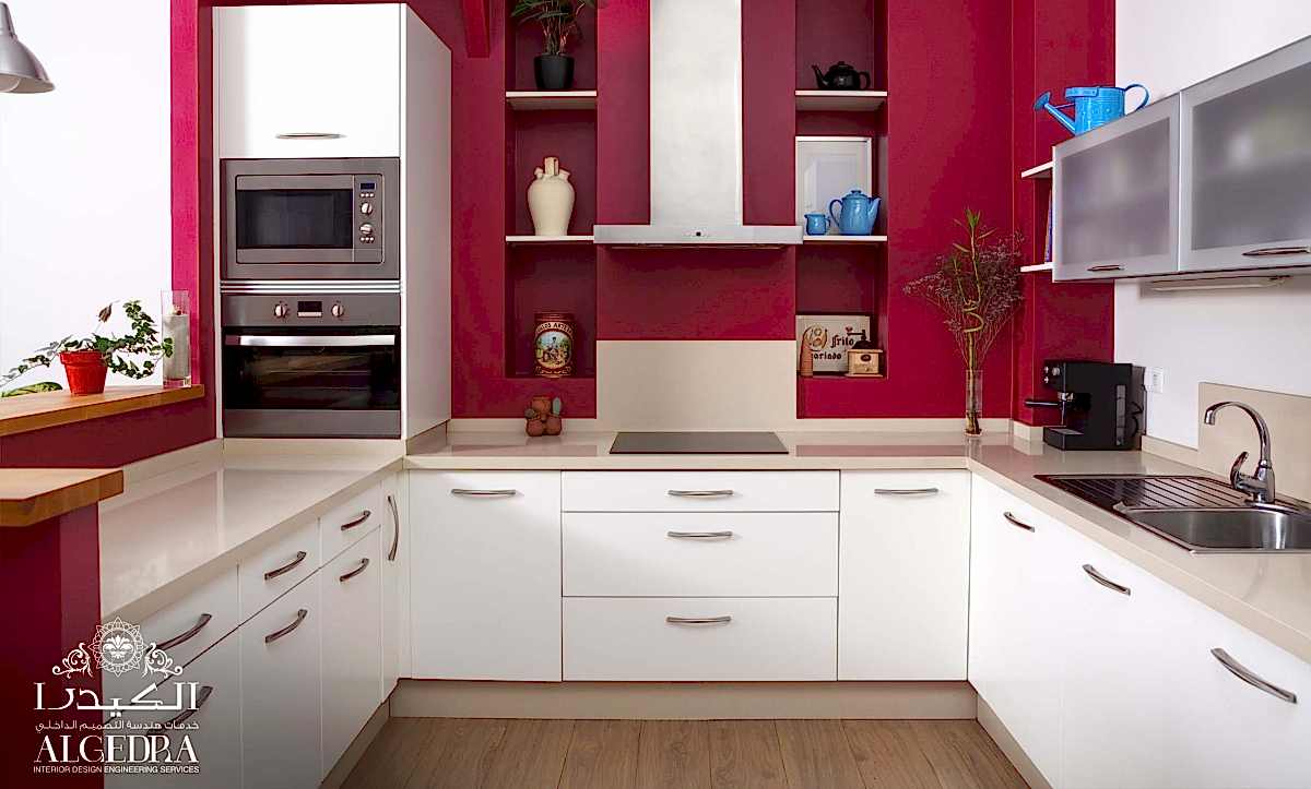 modern red kitchen