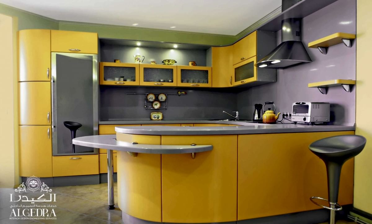 yellow paint kitchen