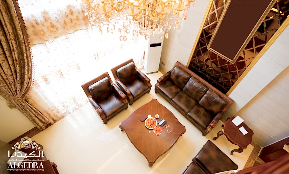 brown-themed living room